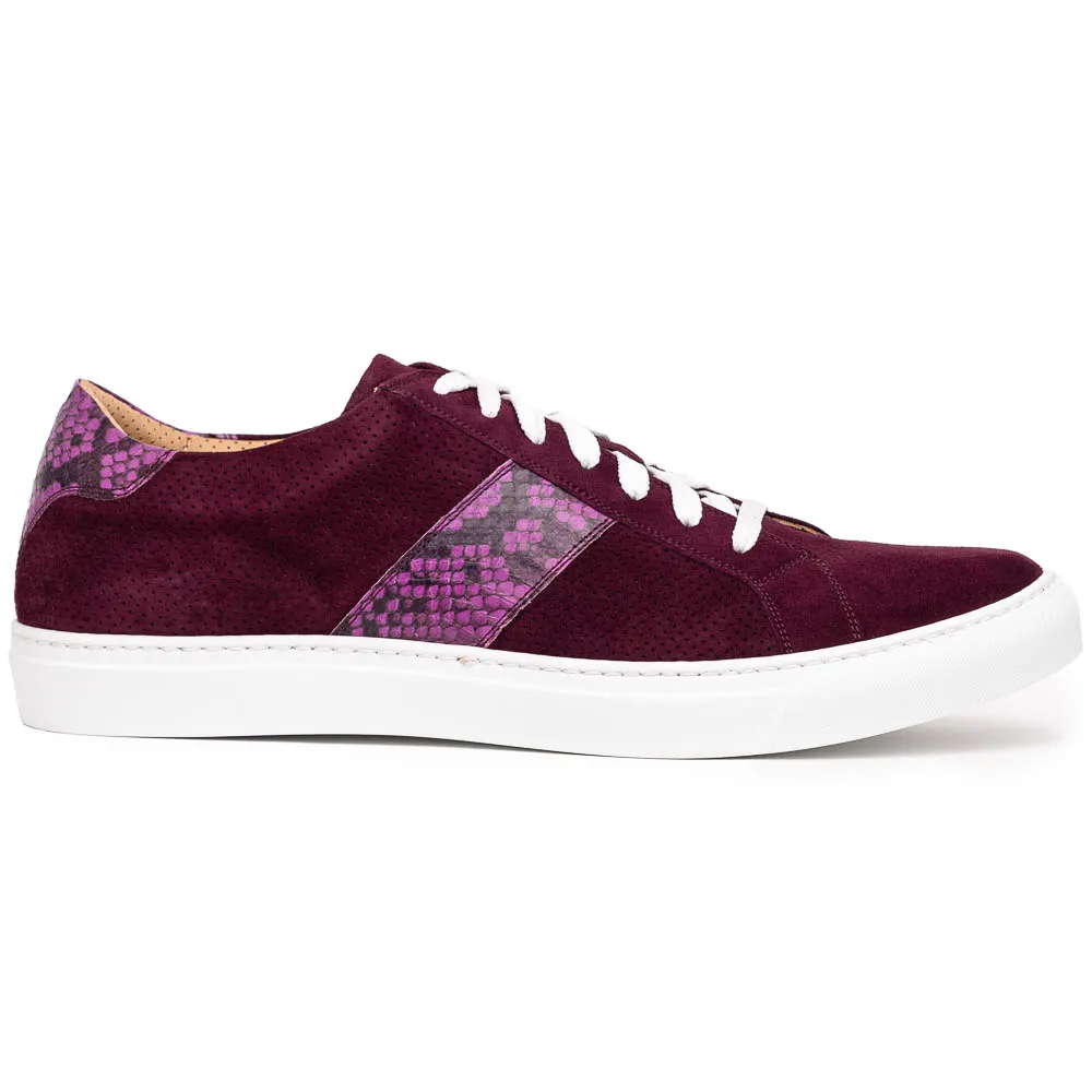 Zelli Olympias Python & Suede Goatskin Sneakers Bordeaux