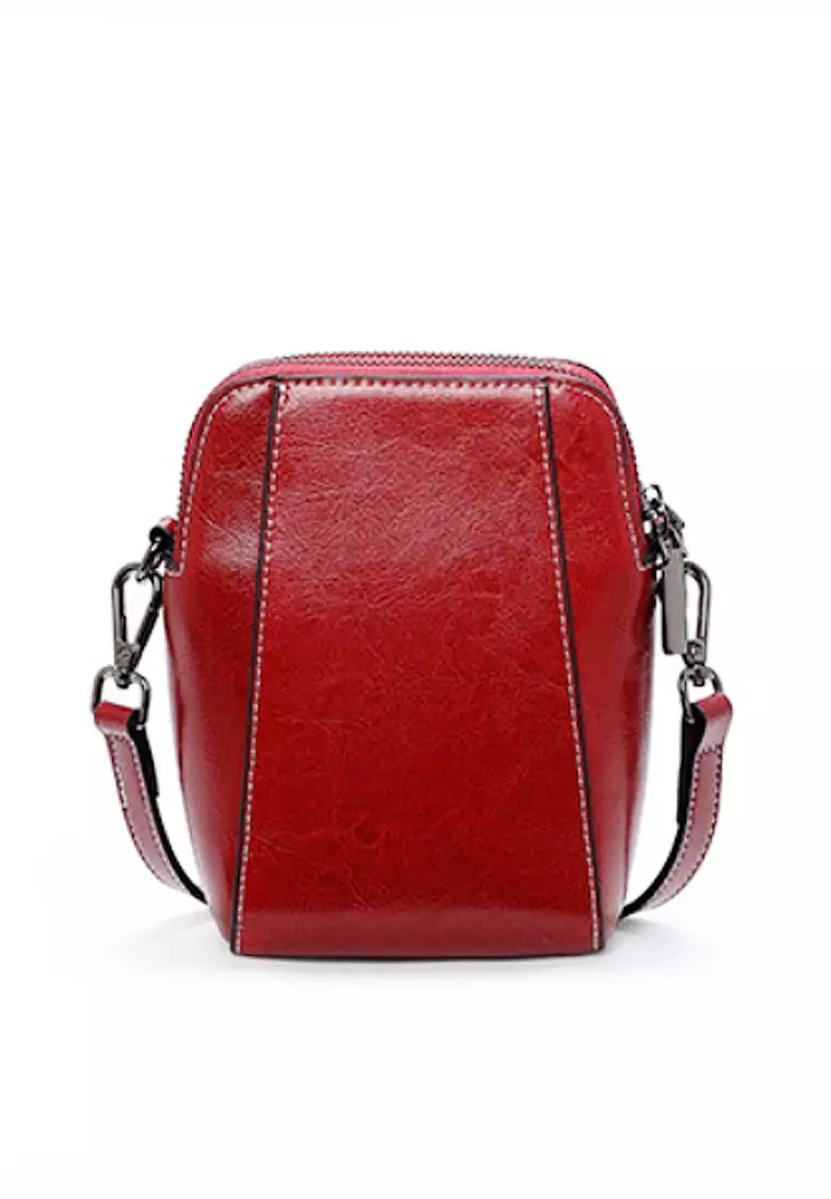 ZITIQUE Polish leather inclined backpack