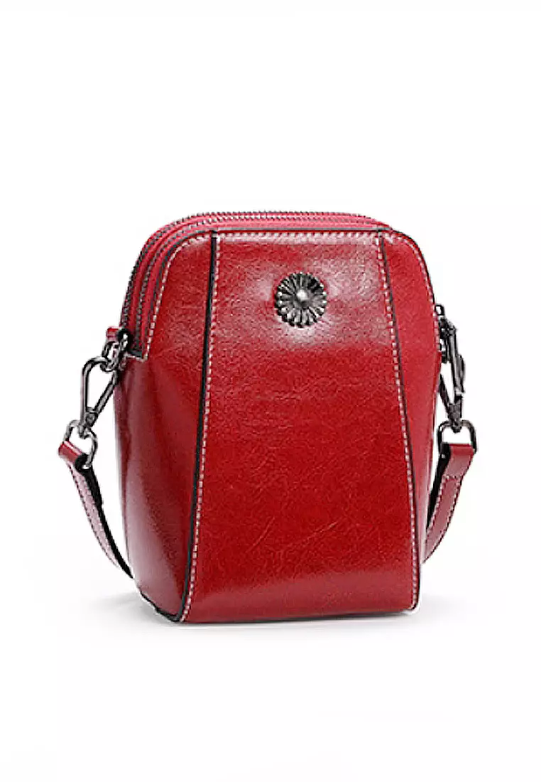 ZITIQUE Polish leather inclined backpack